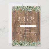 Eucalyptus Dusty Rose RSVP Kaart | Greenery Bloeme (Voorkant)