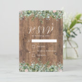 Eucalyptus Dusty Rose RSVP Kaart | Greenery Bloeme (Staand voorkant)