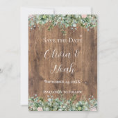Eucalyptus Dusty Rose Save the Date | Greenery Kaart (Voorkant)