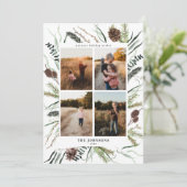 Eucalyptus Dusty Winter Botanicals 4 Foto Holiday Feestdagenkaart (Staand voorkant)