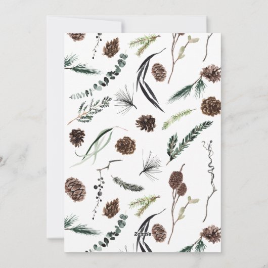 Eucalyptus Dusty Winter Botanicals 4 Foto Holiday Feestdagenkaart (Achterkant)