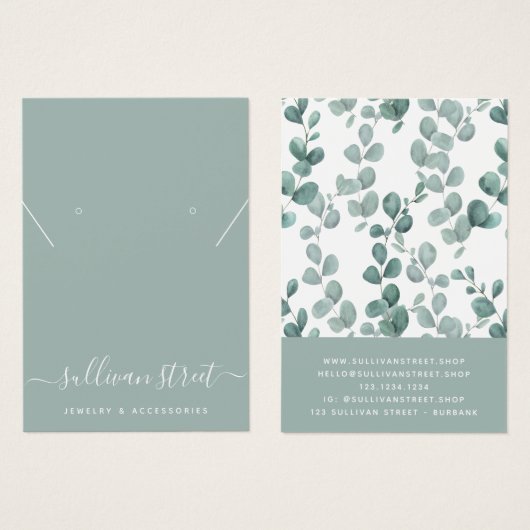 Eucalyptus Earring Ketting Display Kaart (Voorkant /achterkant)