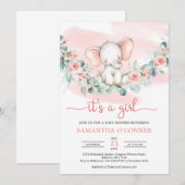 Eucalyptus, een baby olifant met een meisje kaart (Voorkant / Achterkant)