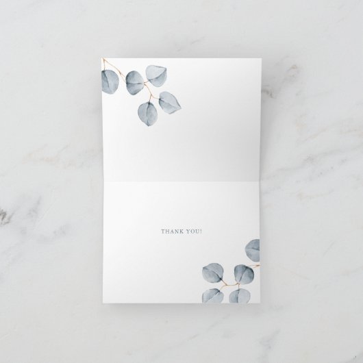 Eucalyptus Eenvoud | Bruiloft Bedankkaart (Binnen)
