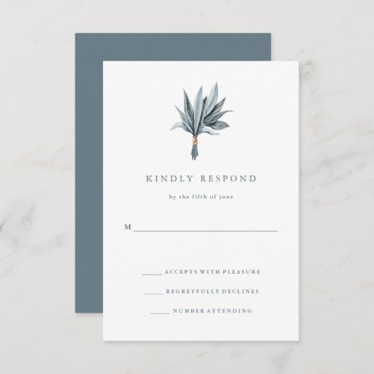 Eucalyptus Eenvoud | Trouwreactie RSVP Kaartje (Voorkant / Achterkant)