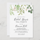 Eucalyptus Eenvoudig Bloemen Vrijgezellenfeest Tea Kaart (Voorkant)