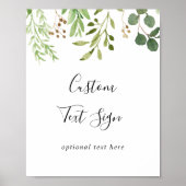 Eucalyptus Eenvoudig Bruin Bloem Tekstbord met Eig Poster (Voorkant)