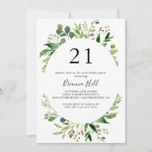 Eucalyptus Eenvoudig Bruin Bloemen 21ste Verjaarda Kaart (Voorkant)