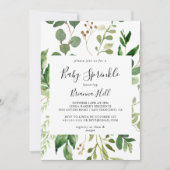 Eucalyptus Eenvoudig Bruin Bloemen Baby Sprinkle Kaart (Voorkant)