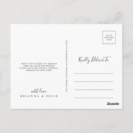 Eucalyptus Eenvoudig Bruin Bloemen Dank u Briefkaart (Achterkant)