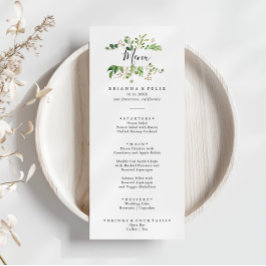 Eucalyptus Eenvoudig Bruin Bloemen Diner Menu