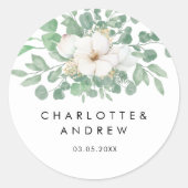 Eucalyptus eenvoudig elegant ronde sticker (Voorkant)