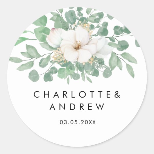 Eucalyptus eenvoudig elegant   ronde sticker (Voorkant)