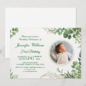 Eucalyptus Eenvoudig Elegant Schattige Baby Eerste Kaart (Voorkant / Achterkant)