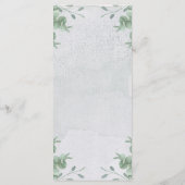 Eucalyptus Eenvoudig Modern Huwelijksceremonie Din Menu (Achterkant)