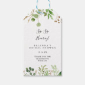 Eucalyptus Eenvoudig Sip Hooray Vrijgezellenfeest Cadeaulabel (Voorkant)
