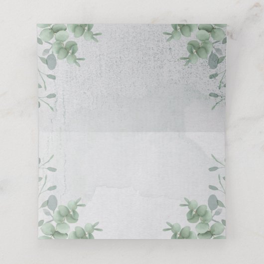 Eucalyptus Eenvoudige Duidelijke Schoone Script Ta Plaatskaartje (Binnenkant ongevouwen)