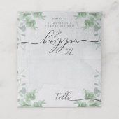 Eucalyptus Eenvoudige Gewone Schoon Script Tafel Plaatskaartje (Buitenkant ongevouwen)