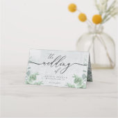 Eucalyptus Eenvoudige Gewone Schoon Script Tafel Plaatskaartje (Achterkant)