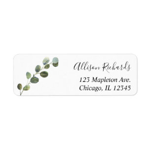 Eucalyptus eenvoudige moderne griep etiket