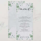 Eucalyptus Eenvoudige Moderne Trouwceremonie Diner Menu (Voorkant / Achterkant)