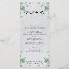 Eucalyptus Eenvoudige Moderne Trouwceremonie Diner Menu