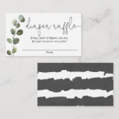 Eucalyptus eenvoudige zwarte witte luier verloting informatiekaartje (Voorkant / Achterkant)