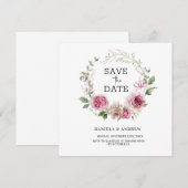 Eucalyptus Eeuwige Omarm Roze Pioenenkrans Save The Date (Voorkant / Achterkant)