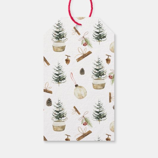 Eucalyptus eikels kerst Kaart Cadeaulabel (Achterkant)