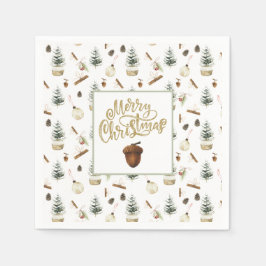 Eucalyptus eikels Kerstmis Servet