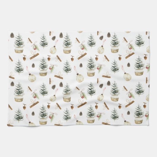 Eucalyptus eikels Kerstmis Theedoek (Horizontaal)