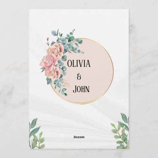 Eucalyptus Elegance Wedding Invitation Kaart (Achterkant)