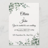 Eucalyptus Elegance Wedding Invitation Kaart (Voorkant)