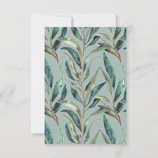 Eucalyptus Elegant Begrafenismonument Bedankkaart (Achterkant)