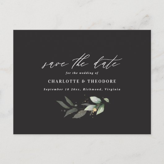 Eucalyptus elegant bruiloft botanisch behalve de d aankondigingskaart (Voorkant)