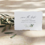 Eucalyptus elegant bruiloft botanisch behalve de d aankondigingskaart<br><div class="desc">Eucalyptus niet op foto's begroot groen goud botanische ethiek moderne elegante bruiloft behalve de datum-aankondiging</div>