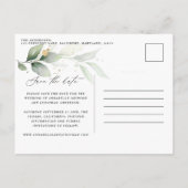 Eucalyptus elegant bruiloft botanisch behalve de d aankondigingskaart (Achterkant)