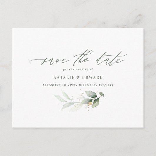 Eucalyptus elegant bruiloft met uitzondering van d aankondigingskaart (Voorkant)