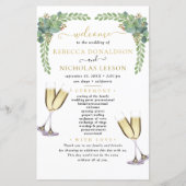 Eucalyptus Elegant Calligraphy Wedding Programme (Voorkant)