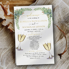 Eucalyptus Elegant Calligraphy Wedding Programme