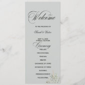 Eucalyptus Elegant double side program card  Programmakaart (Voorkant)