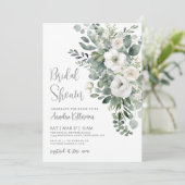 Eucalyptus Elegant Floral Bridal Shower Kaart (Staand voorkant)