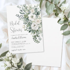 Eucalyptus Elegant Floral Bridal Shower Kaart