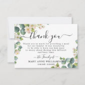 Eucalyptus Elegant Funeral Food Hartelijk dank Bedankkaart (Voorkant)