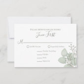 Eucalyptus Elegant Greenery Foliage Leaves RSVP Kaartje (Voorkant)