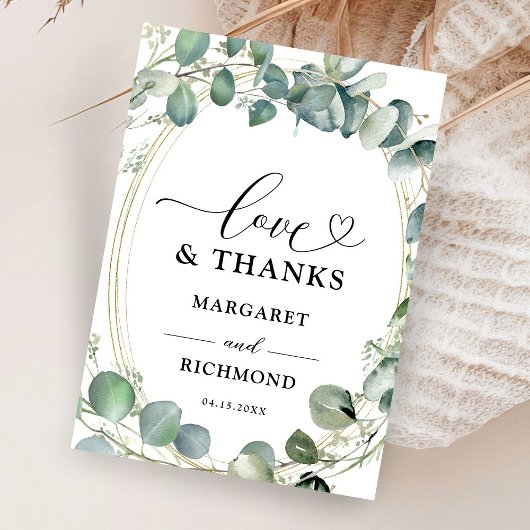 Eucalyptus Elegant Greenery Wedding Dank u kaart