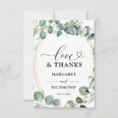 Eucalyptus Elegant Greenery Wedding Dank u kaart (Voorkant)