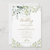 Eucalyptus Elegant Greenery Wedding Invitation Kaart (Voorkant)