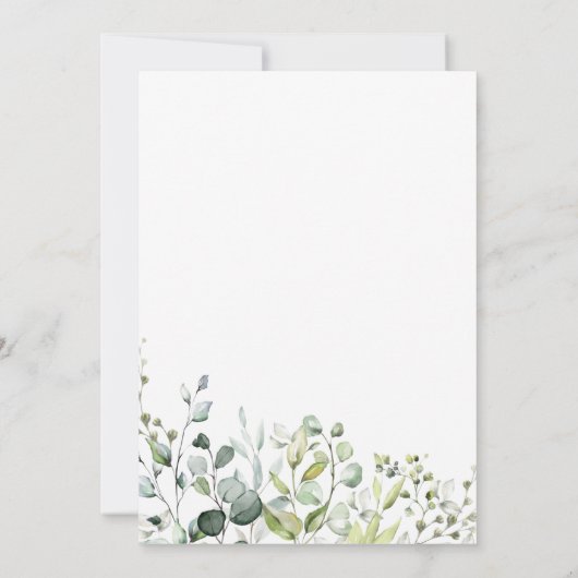 Eucalyptus Elegant Greenery Wedding Invitation Kaart (Achterkant)