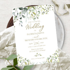 Eucalyptus Elegant Greenery Wedding Invitation Kaart
